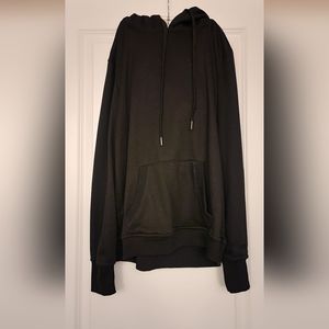 Black hoodie with a satin hood